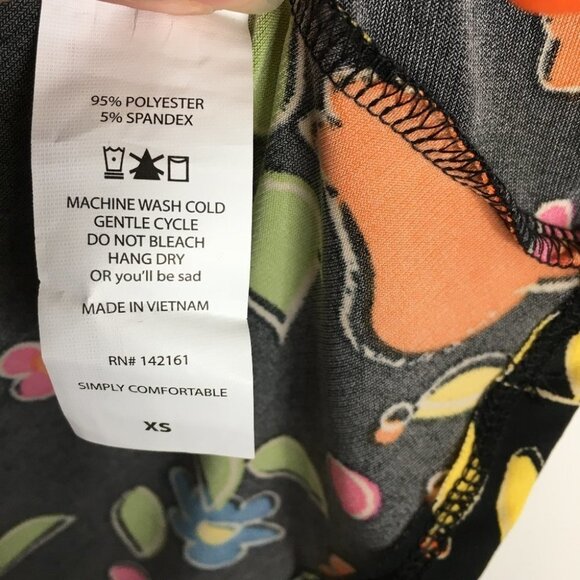LuLaRoe XS maxi skirt- black with flower pattern - Picture 6 of 6